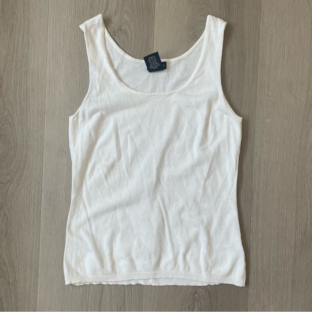 George Woman Small White Tank Top Soft Minimalist Y2K 2000s Stretch